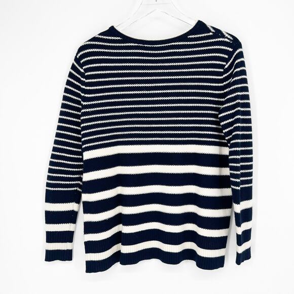 Athleta Kennewick Striped Merino Wool Blend Sweater XS Blue - Picture 3 of 8